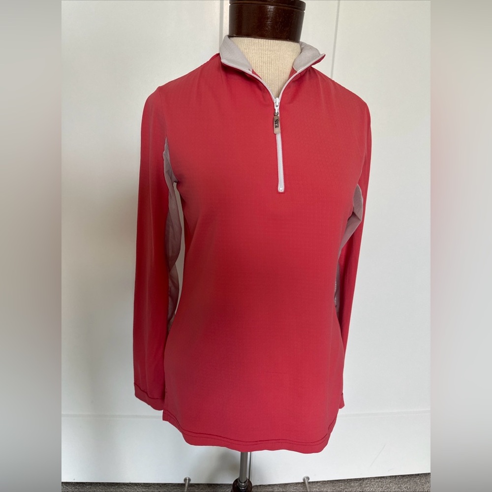 EIS Sun Shirt Womens Sz M 1/4 Zip Blush Cooling Equestrian Horse Riding Top
